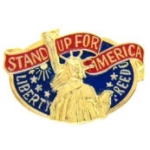 USA STATUE OF LIBERTY PIN STAND UP FOR AMERICA PIN